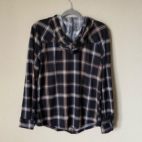 Eden & Olivia Black Shirt Button Down Plaid Size M - Picture 4 of 8